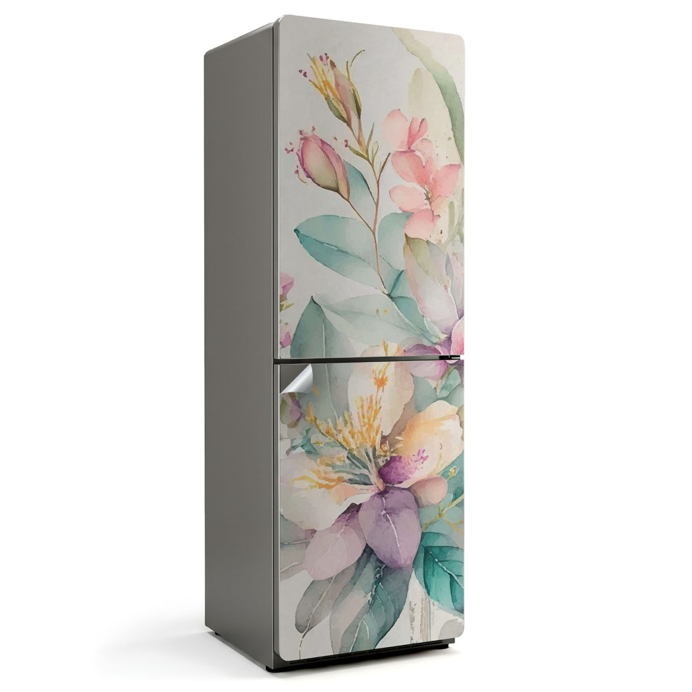 Dekor matrica hűtőre Akvarellfestékkel festett virágok