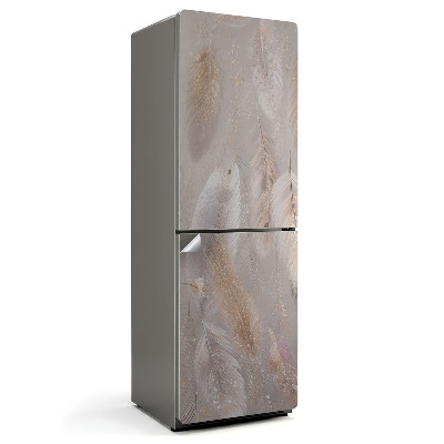 Hűtő dekor matrica Finom tollak a háttérben