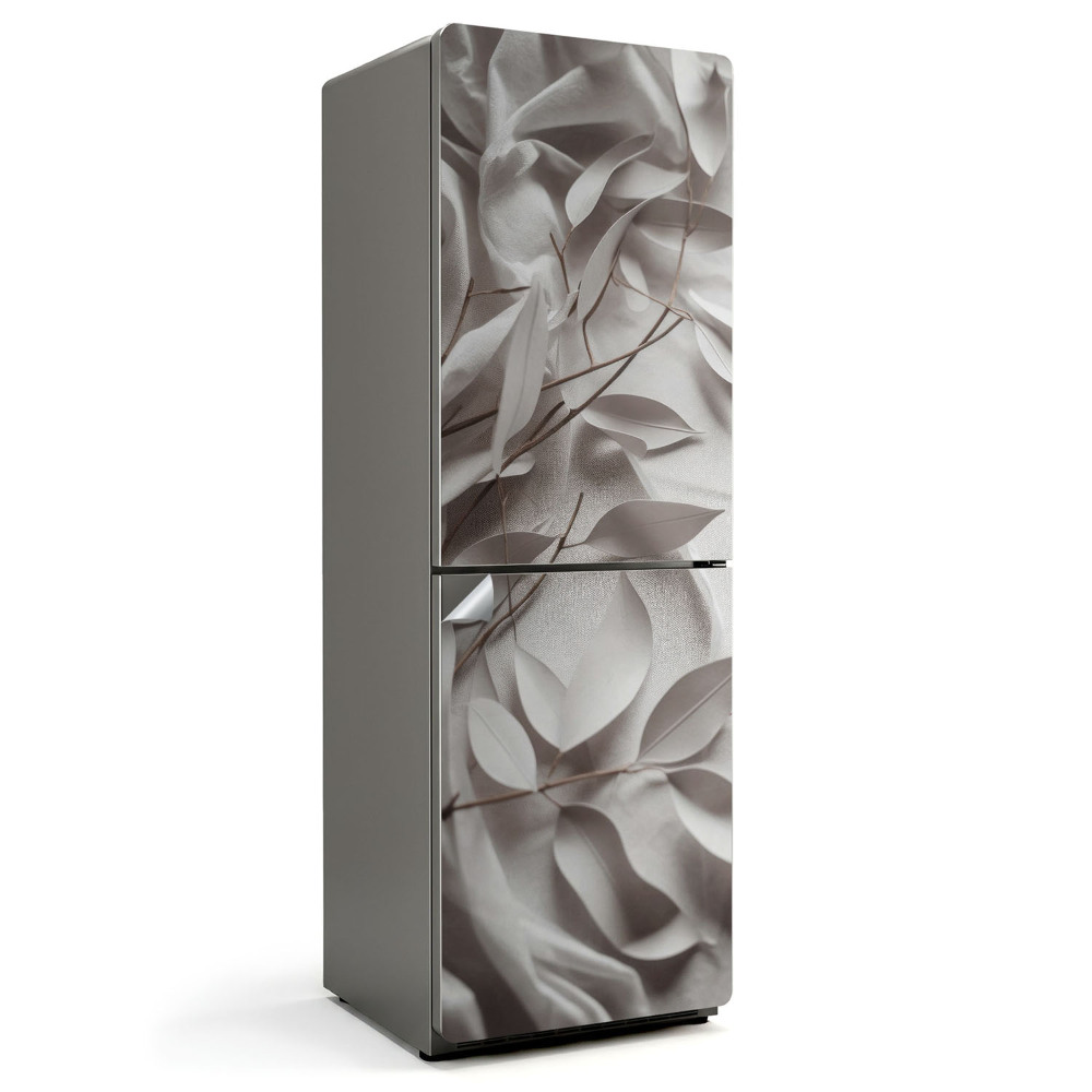 Hűtőszekrényre matrica Papírlevelek a szöveten