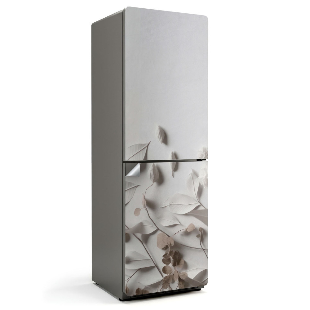 Hűtő matrica Finom levelek és virágok