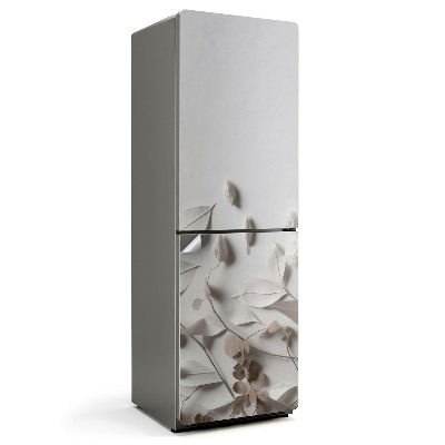 Hűtő matrica Finom levelek és virágok