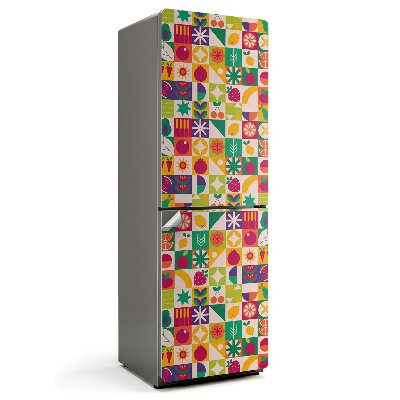 Dekor matrica hűtőre Színes minta gyümölcsökkel