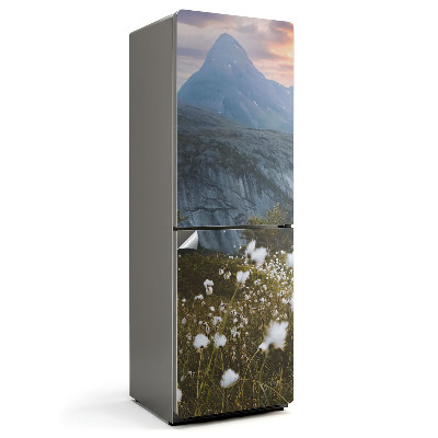Hűtő dekor matrica Hegyi táj réttel