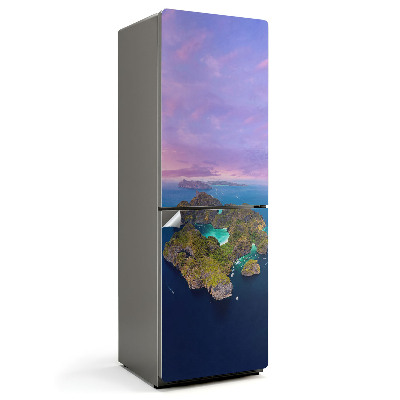 Dekor matrica hűtőre Trópusi sziget lagúnával