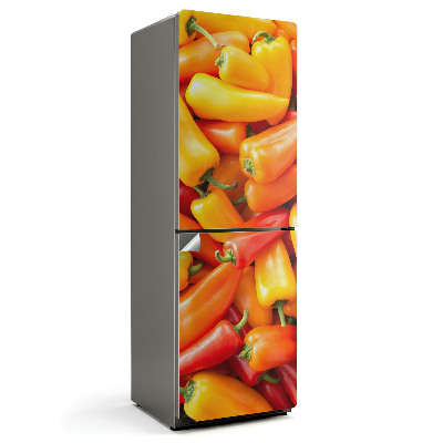 Hűtő matrica Színes paprikák kompozíciója