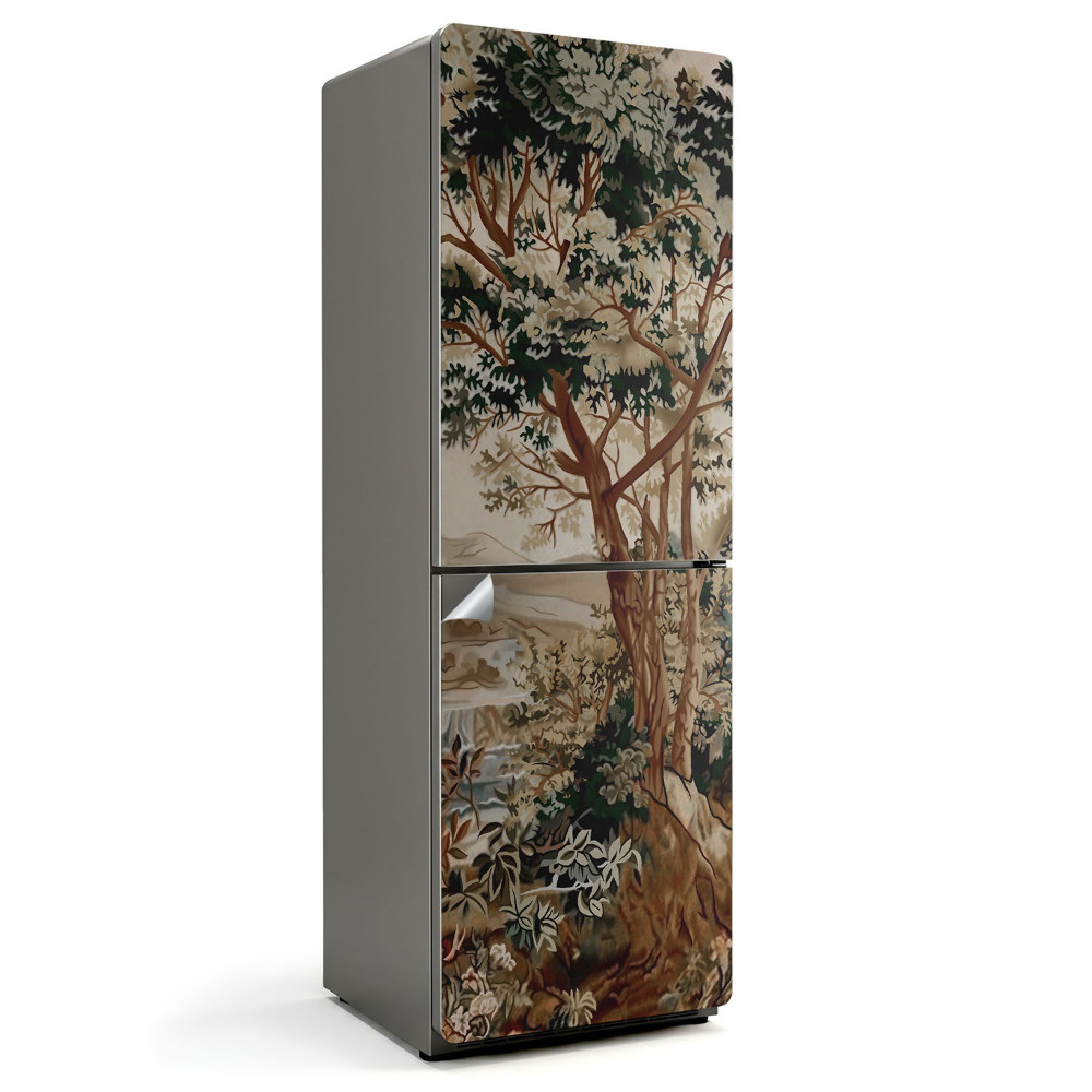Hűtőszekrényre matrica Természetes táj fákkal