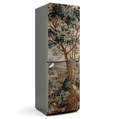 Hűtőszekrényre matrica Természetes táj fákkal