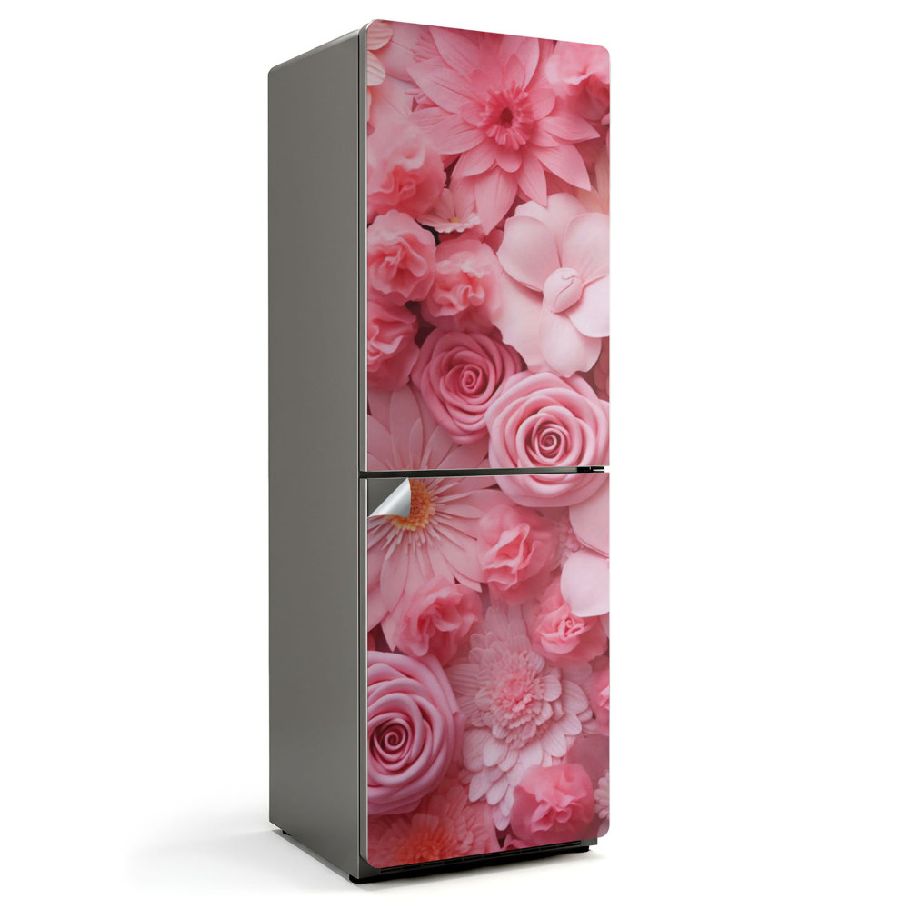 Hűtő dekor matrica 3D virágdíszek