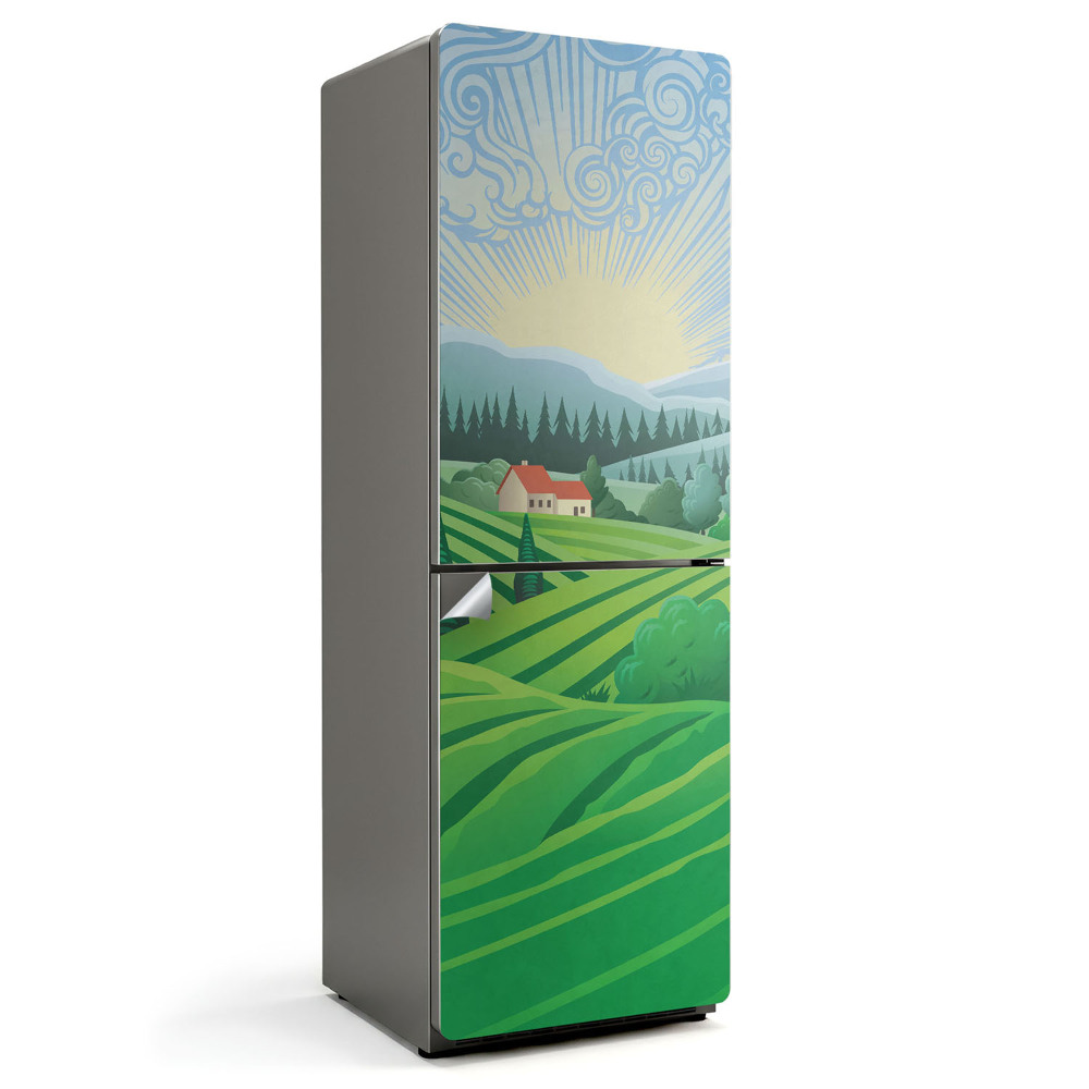 Dekor matrica hűtőre Napos vidéki táj