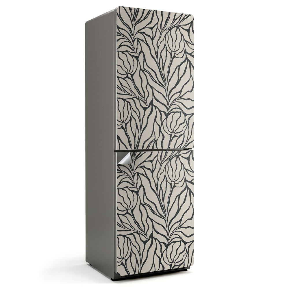 Hűtőszekrényre matrica Hullámos levélminta