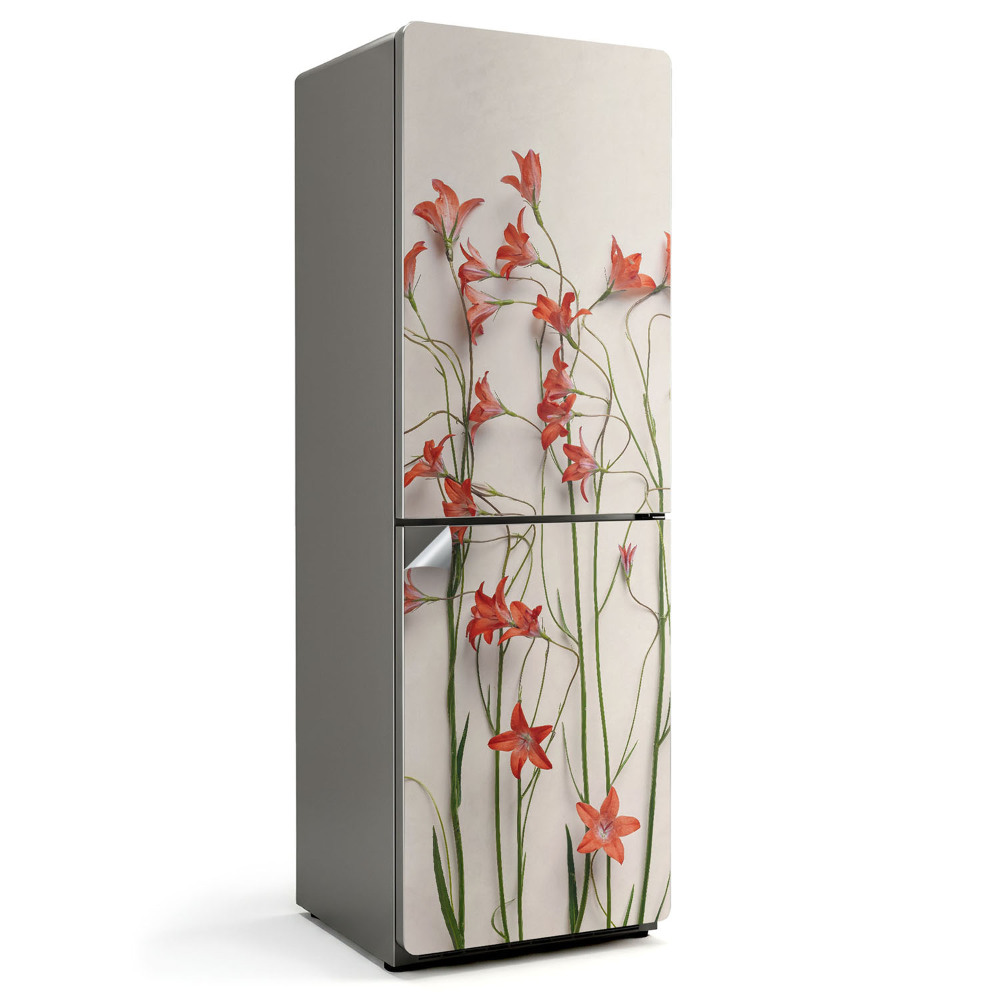 Hűtő matrica Finom függőleges virágok