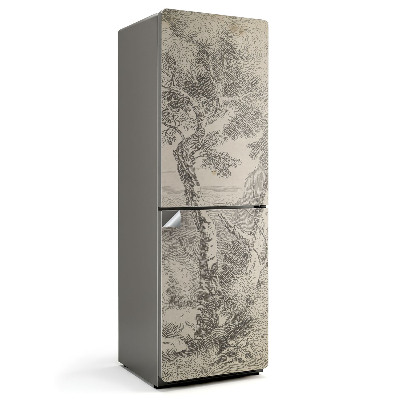 Hűtőszekrényre matrica Archaikus fa vázlat