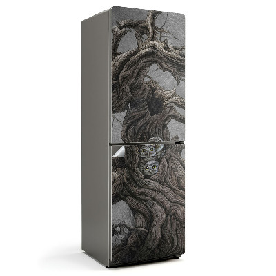 Hűtő matrica Baglyok egy faodúban