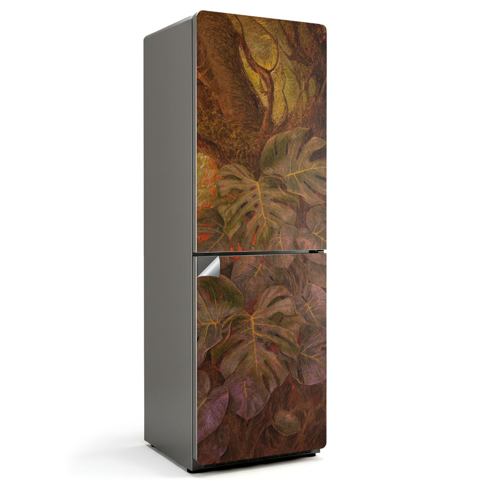 Dekor matrica hűtőre Trópusi levelek közeli képe