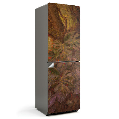 Dekor matrica hűtőre Trópusi levelek közeli képe