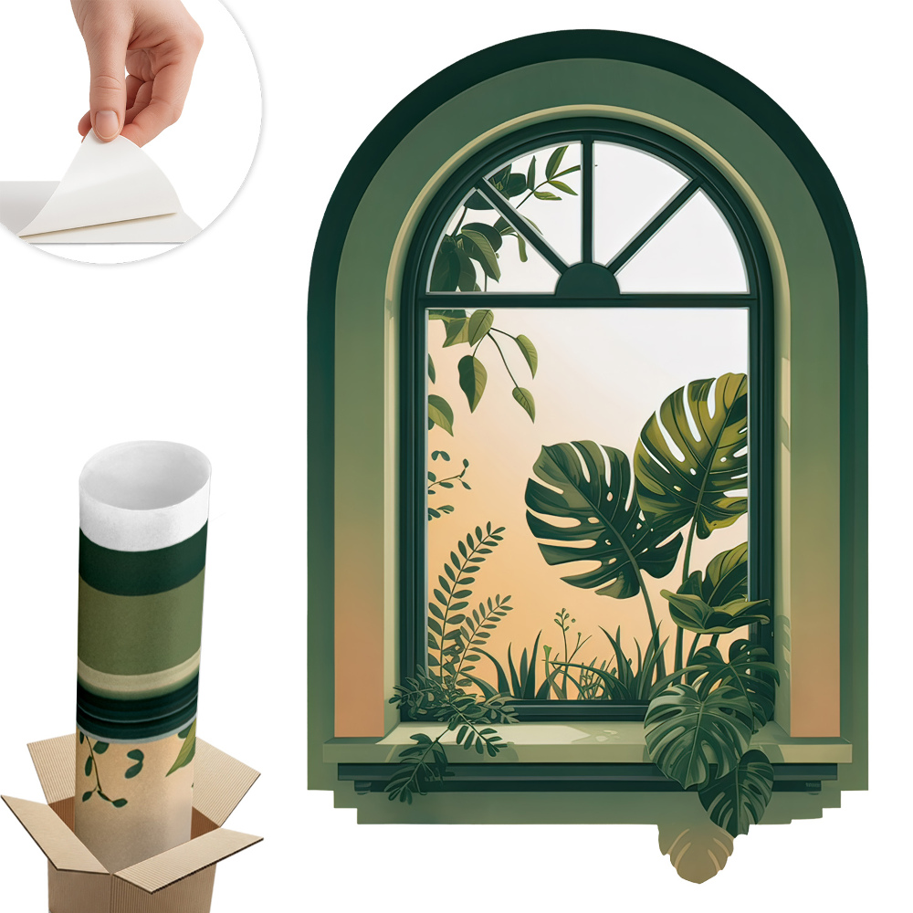 Ablak illúzió falmatrica 66x100 Zöld ablak