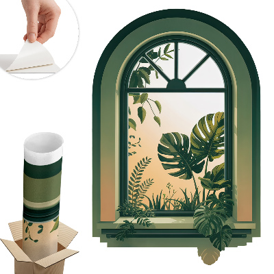 Ablak illúzió falmatrica 66x100 Zöld ablak