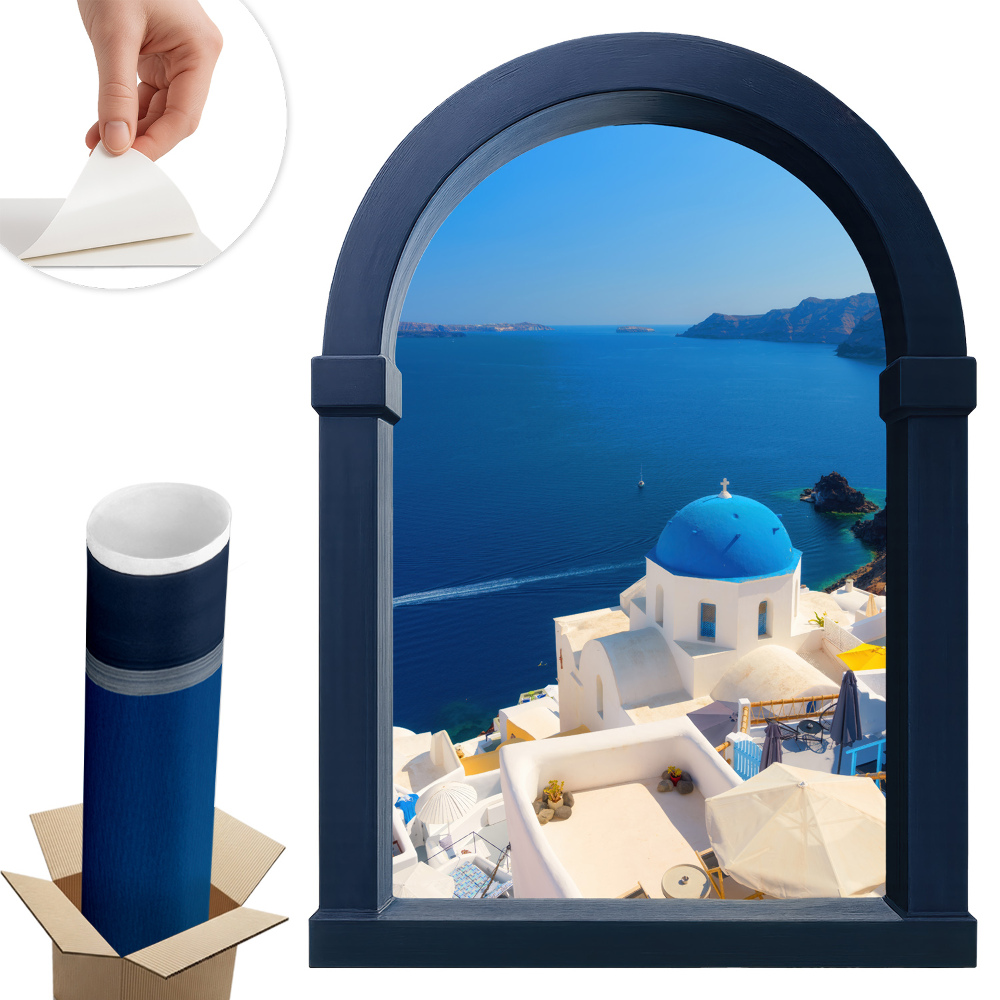 Ablak illúzió falmatrica 72x100 Mediterrán kilátás