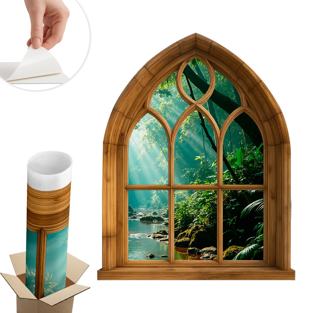 Ablak illúzió falmatrica 80x100 Trópusi táj