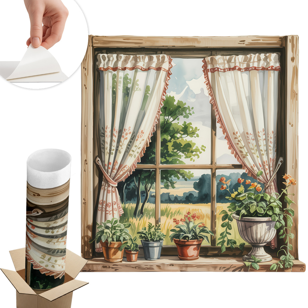 Ablak illúzió falmatrica 97x100 Idilli ablak