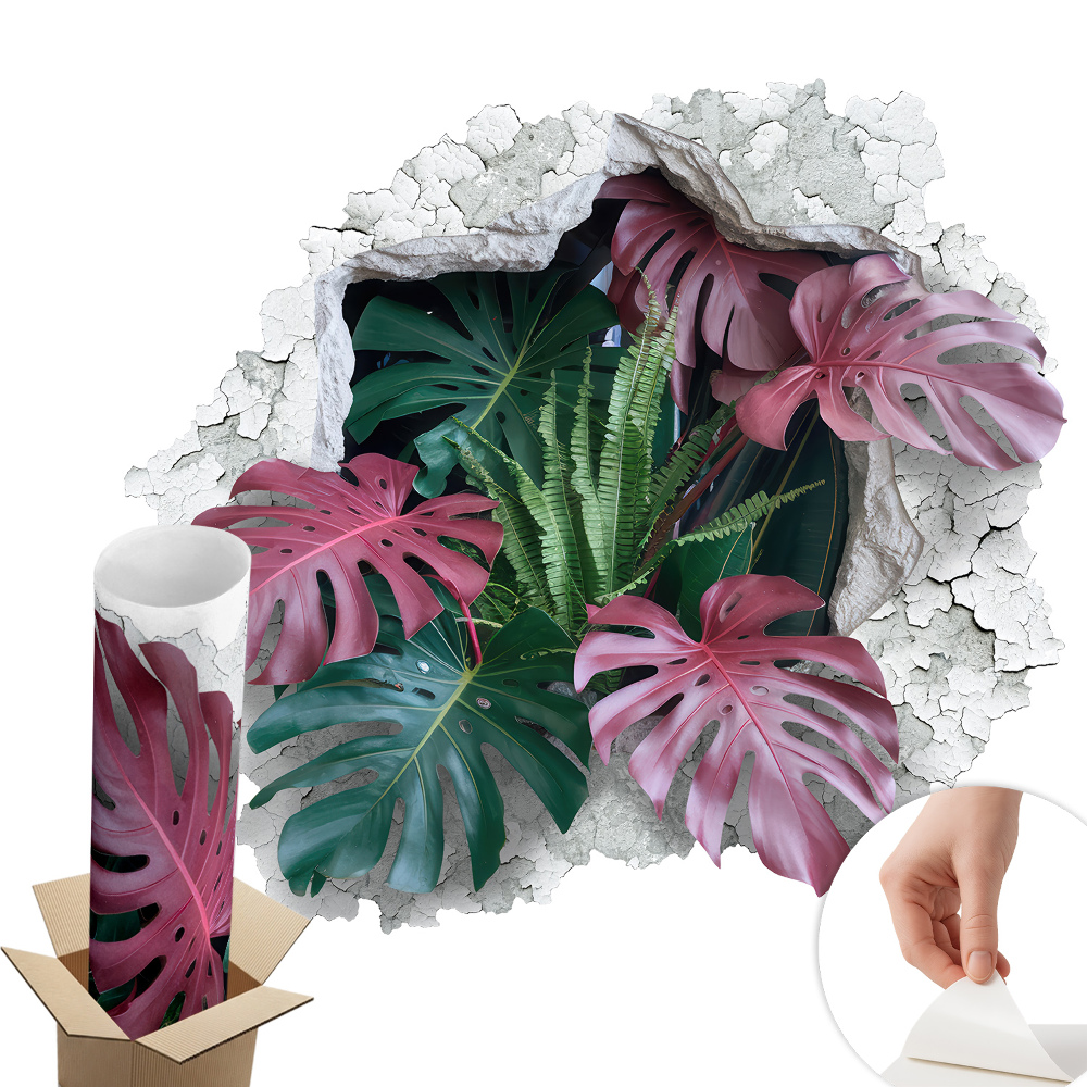 3D falmatrica lyuk 100x91 Trópusi kompozíció