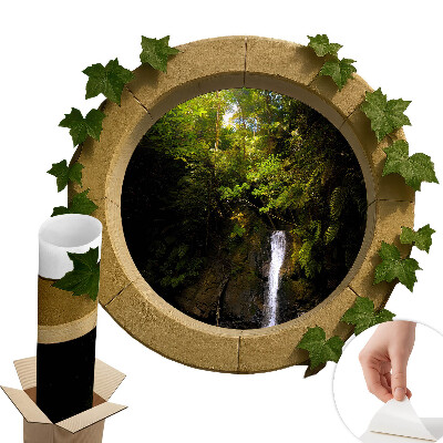 Ablak illúzió falmatrica 100x87 Zöld táj