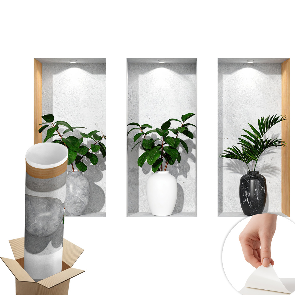 Modern 3d falmatrica 100x62 Növényfülkék