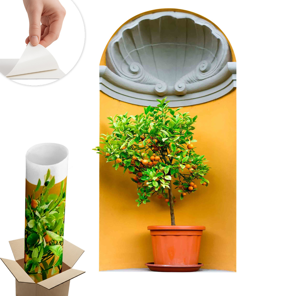 Modern 3d falmatrica 55x100 Narancsfa