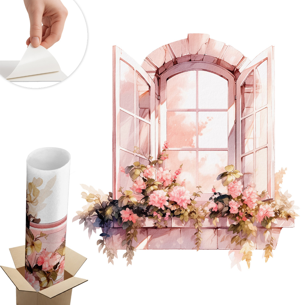 Ablak illúzió falmatrica 124x130 Rusztikus ablak