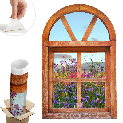 Ablak illúzió falmatrica 85x130 Virágablak