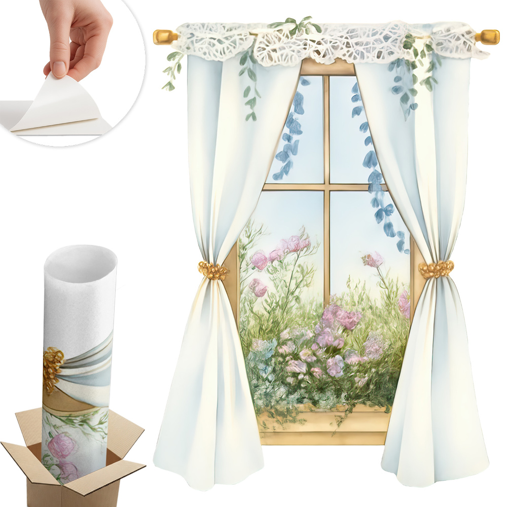 Ablak illúzió falmatrica 95x130 Függönyök kilátással