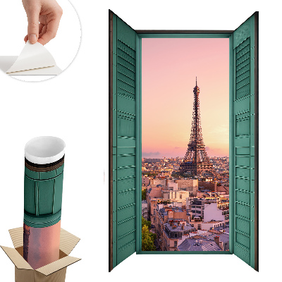 Ablak illúzió falmatrica 77x130 Városi ablak