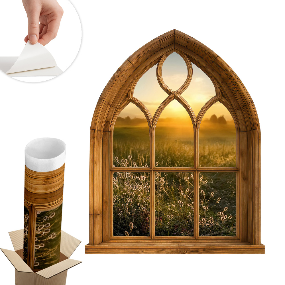 Ablak illúzió falmatrica 104x130 Ablak tájkép