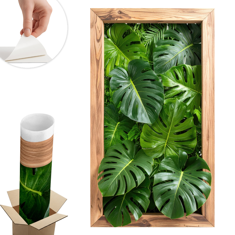 Ablak illúzió falmatrica 74x130 Szörnyeteg levelek