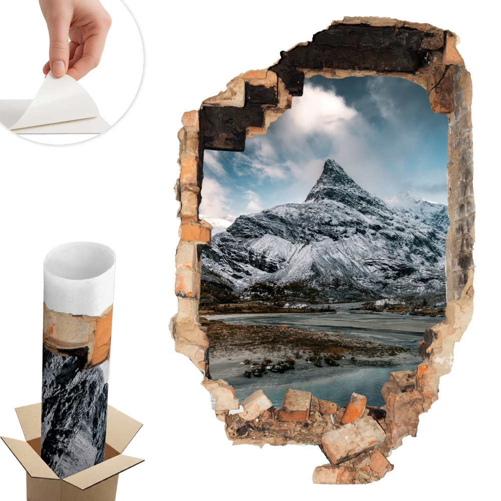 3D faldekoráció lyuk 40x60 Hegyi panoráma