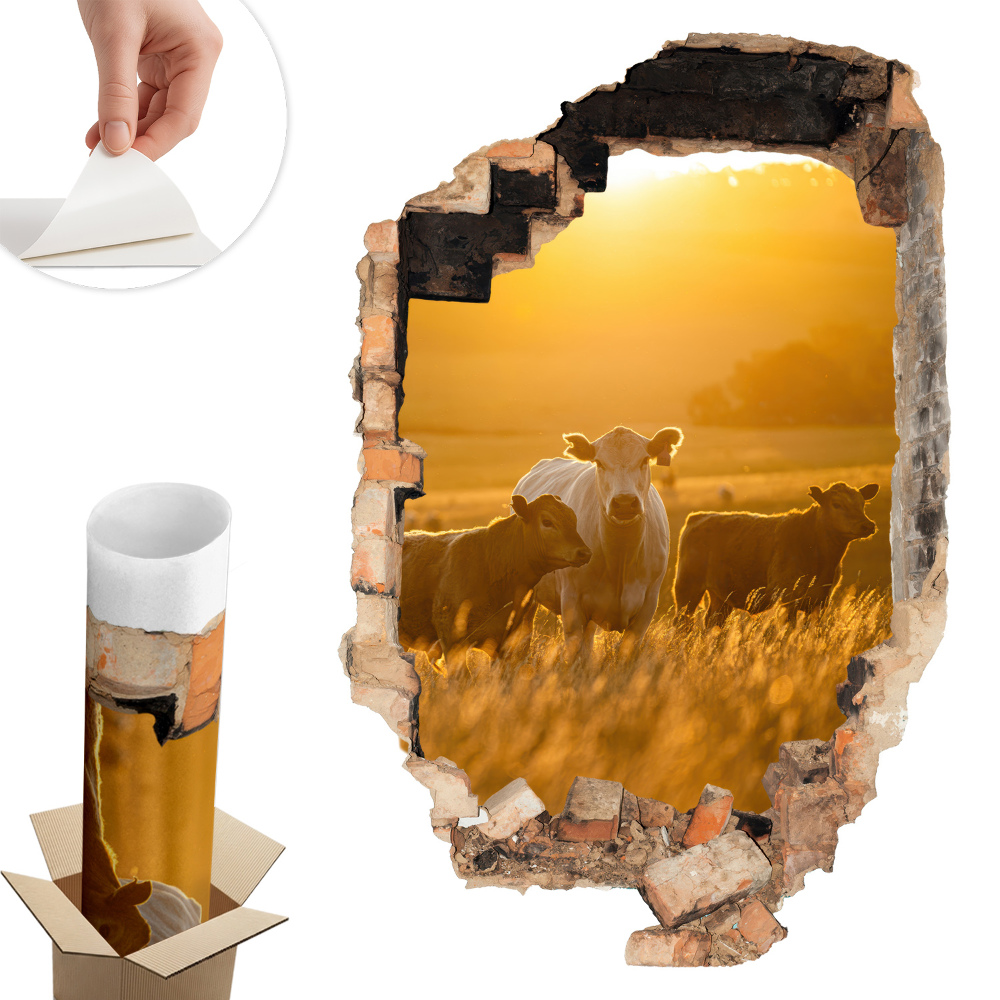 3D faldekoráció lyuk 40x60 Vidéki táj