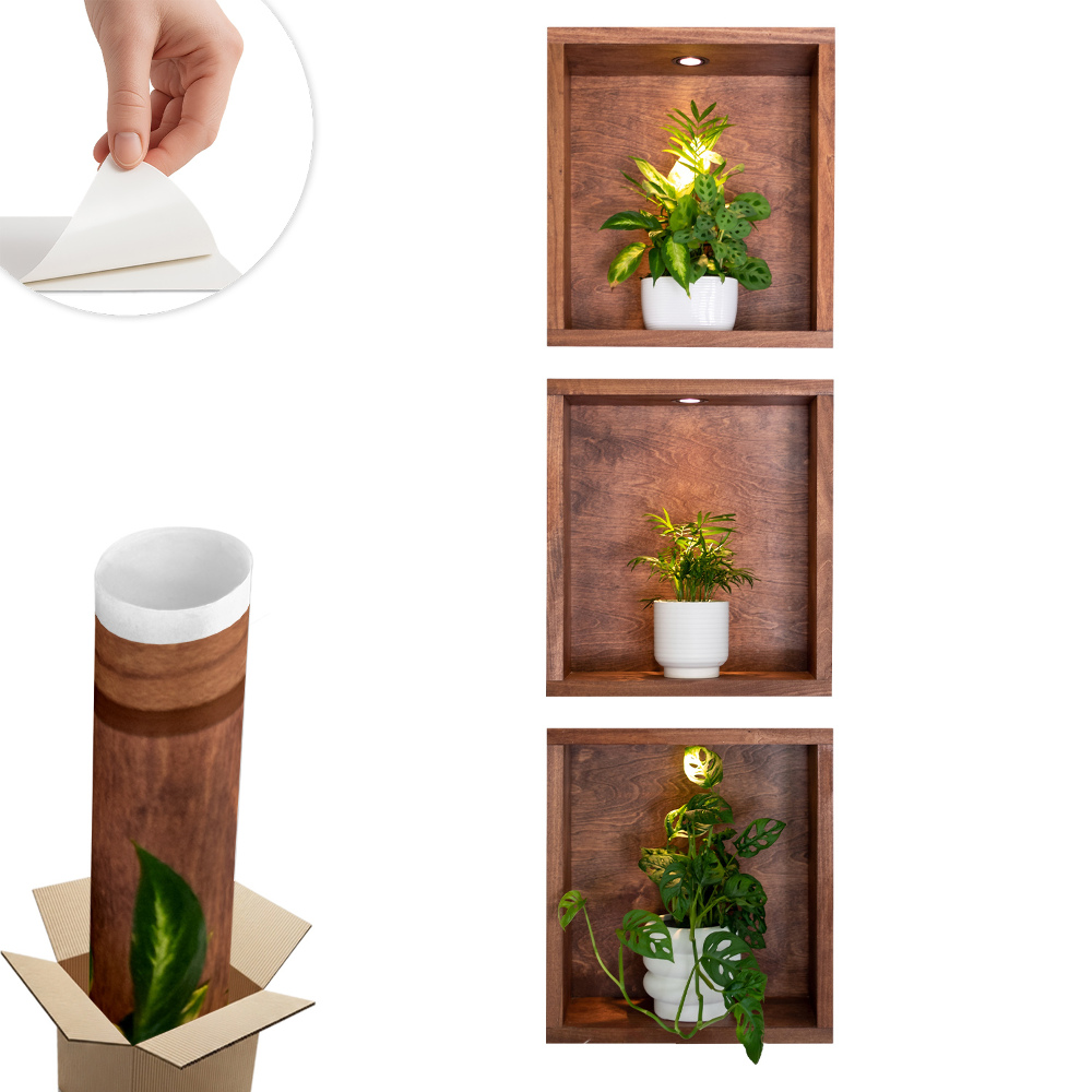 3d hatású falmatrica 17x60 Növényfülkék