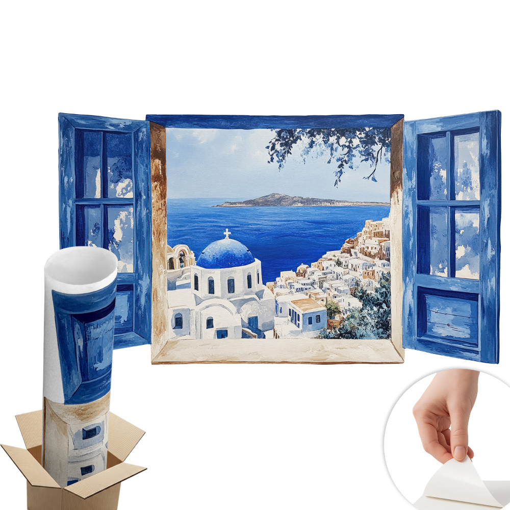 3d ablak falmatrica 60x35 Görög táj