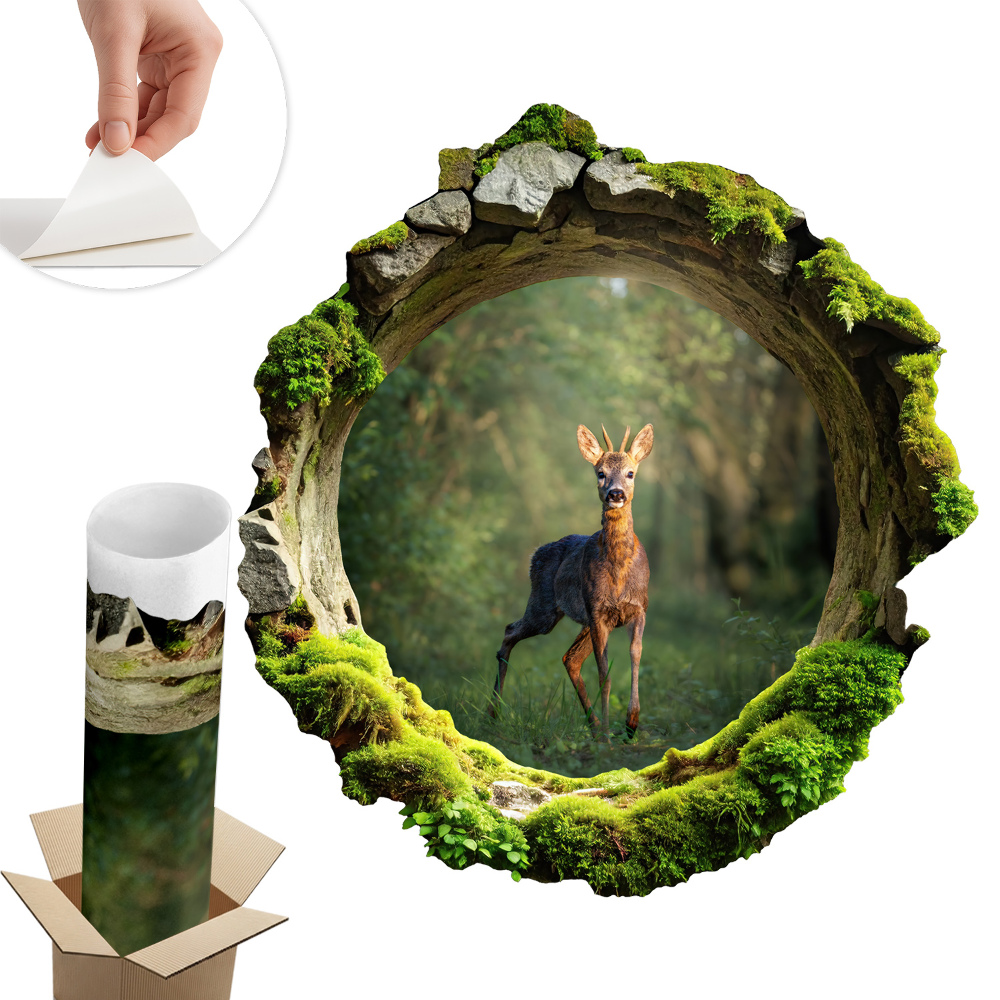 3D faldekoráció lyuk 56x60 Erdei idill