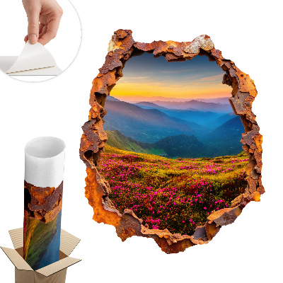 3D faldekoráció lyuk 66x80 Virágos hegyek