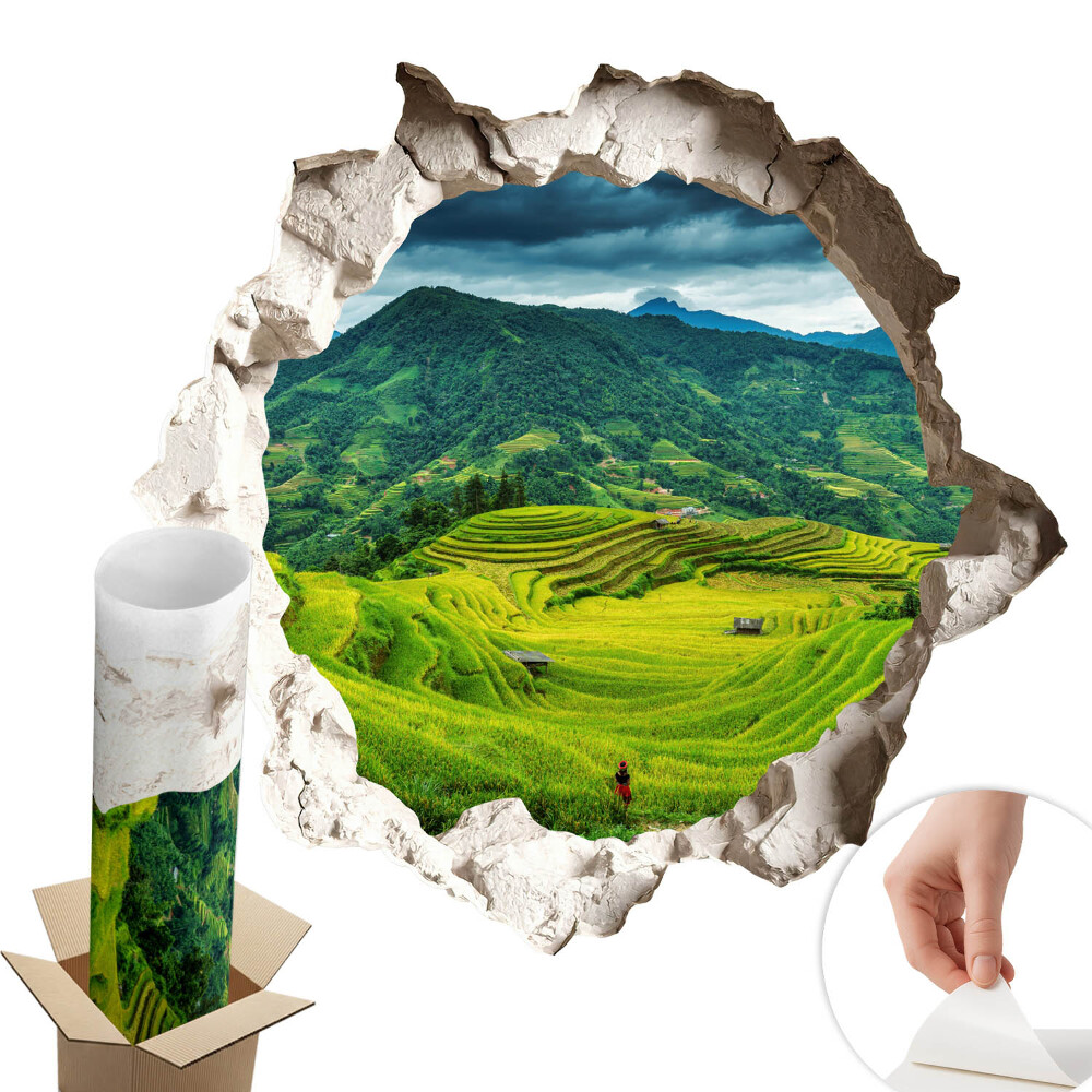 3D faldekoráció lyuk 80x76 Zöld teraszok