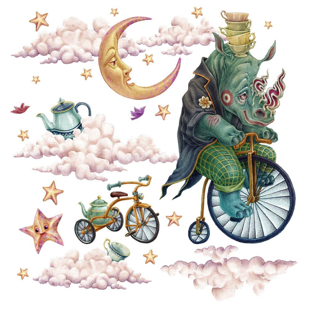 Falmatricák babaszobába 80x107 Egy illusztrált állatvilág művészi megközelítéssel