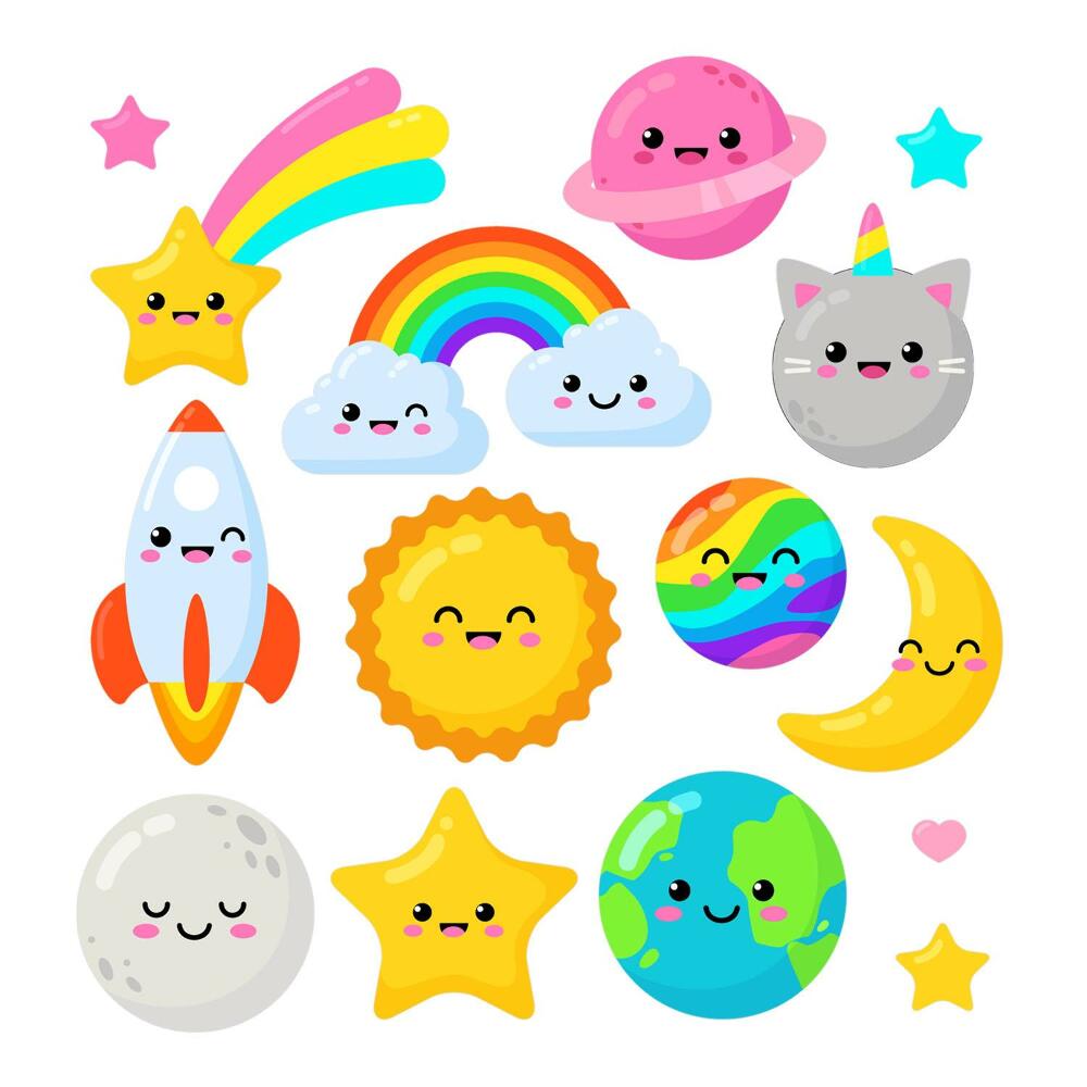 Falmatricák babaszobába 80x134 Galaktikus illusztráció szivárványos bolygókkal