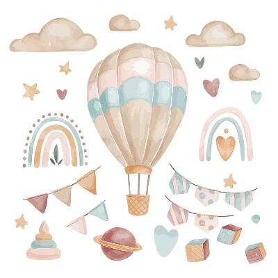 Falmatricák babaszobába 80x113 Pasztell bohém dekorációk