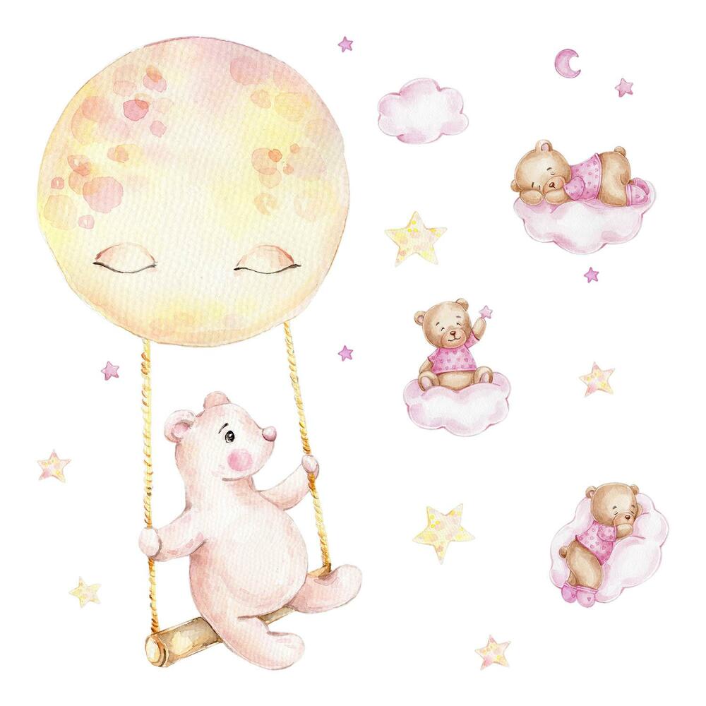 Faltetoválások 80x113 Aranyos mackók akvarell színekben