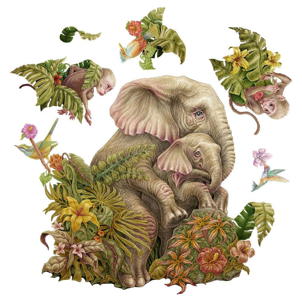 Gyerekszobai fali dekorációk 60x75 Pasztell vadállat és trópusi motívum