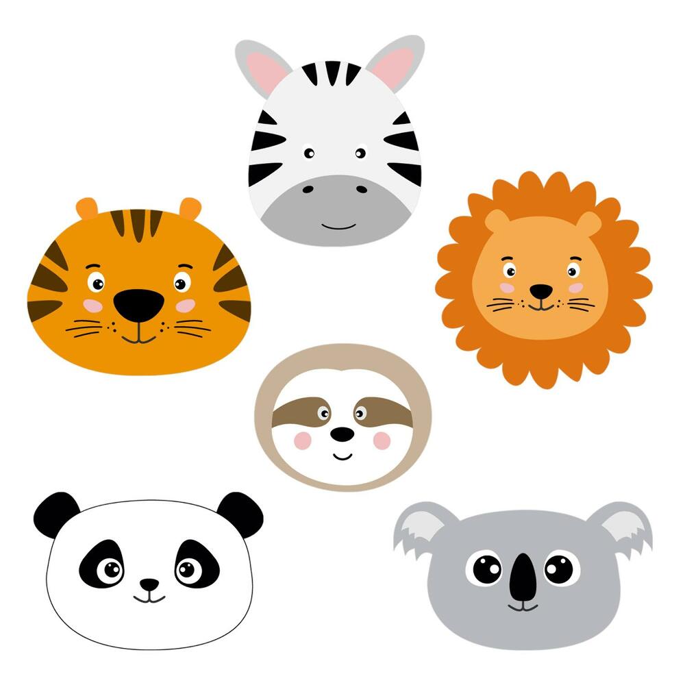 Gyerekszobai fali dekorációk 60x91 Aranyos szafari vadállat stílus