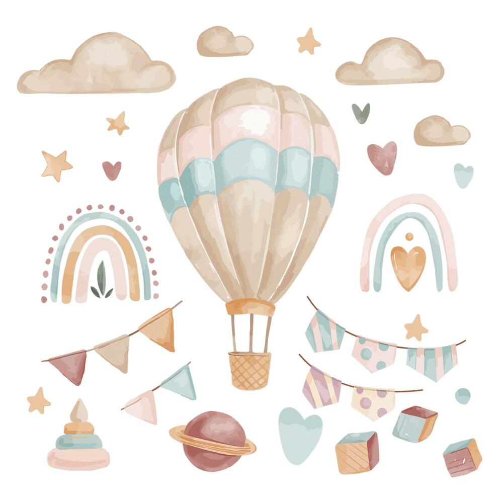 Gyerekszobai fali dekorációk 60x84 Pasztell bohém dekorációk