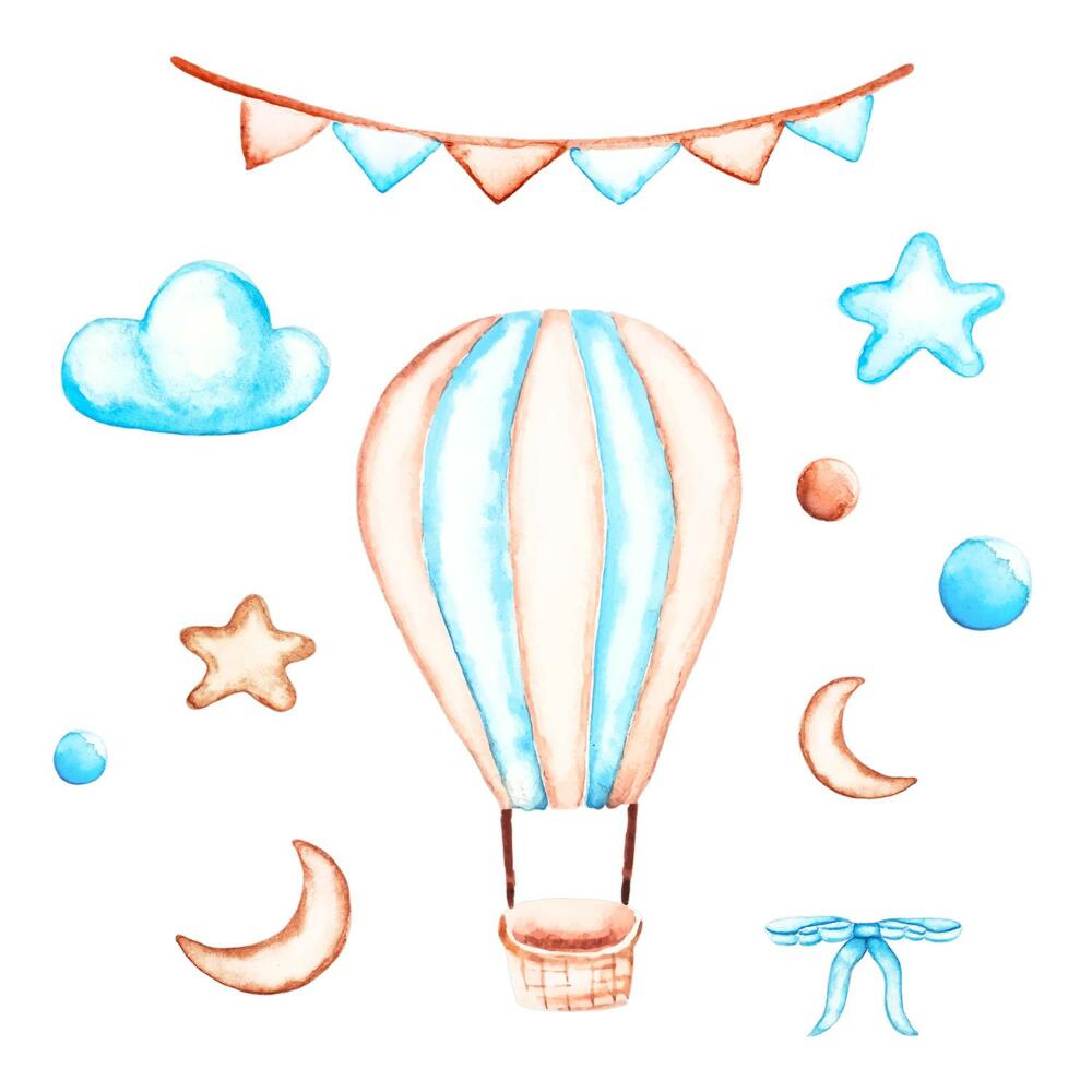 Gyerekszobai fali dekorációk 60x90 Bohém dekorációk pasztell akvarell árnyalatokban