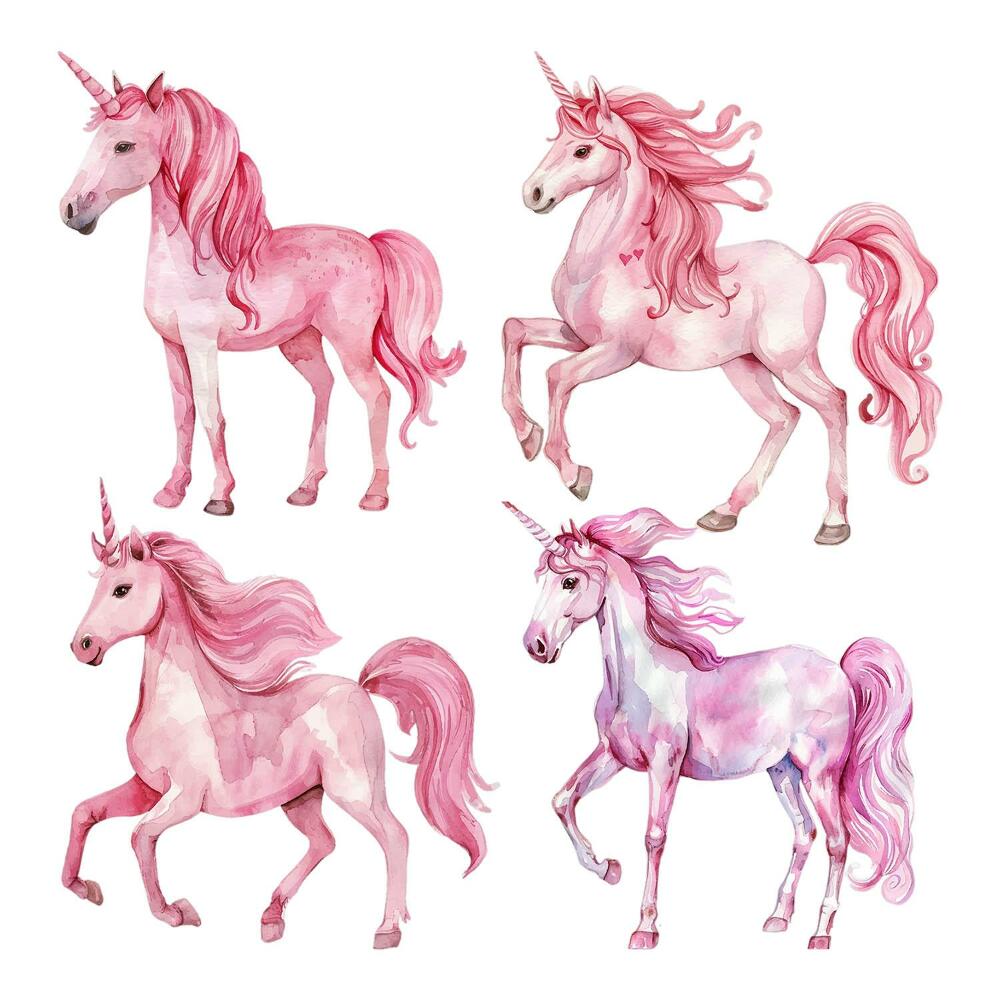 Faltetoválások 60x87 Akvarell unikornisok és pasztell lovak